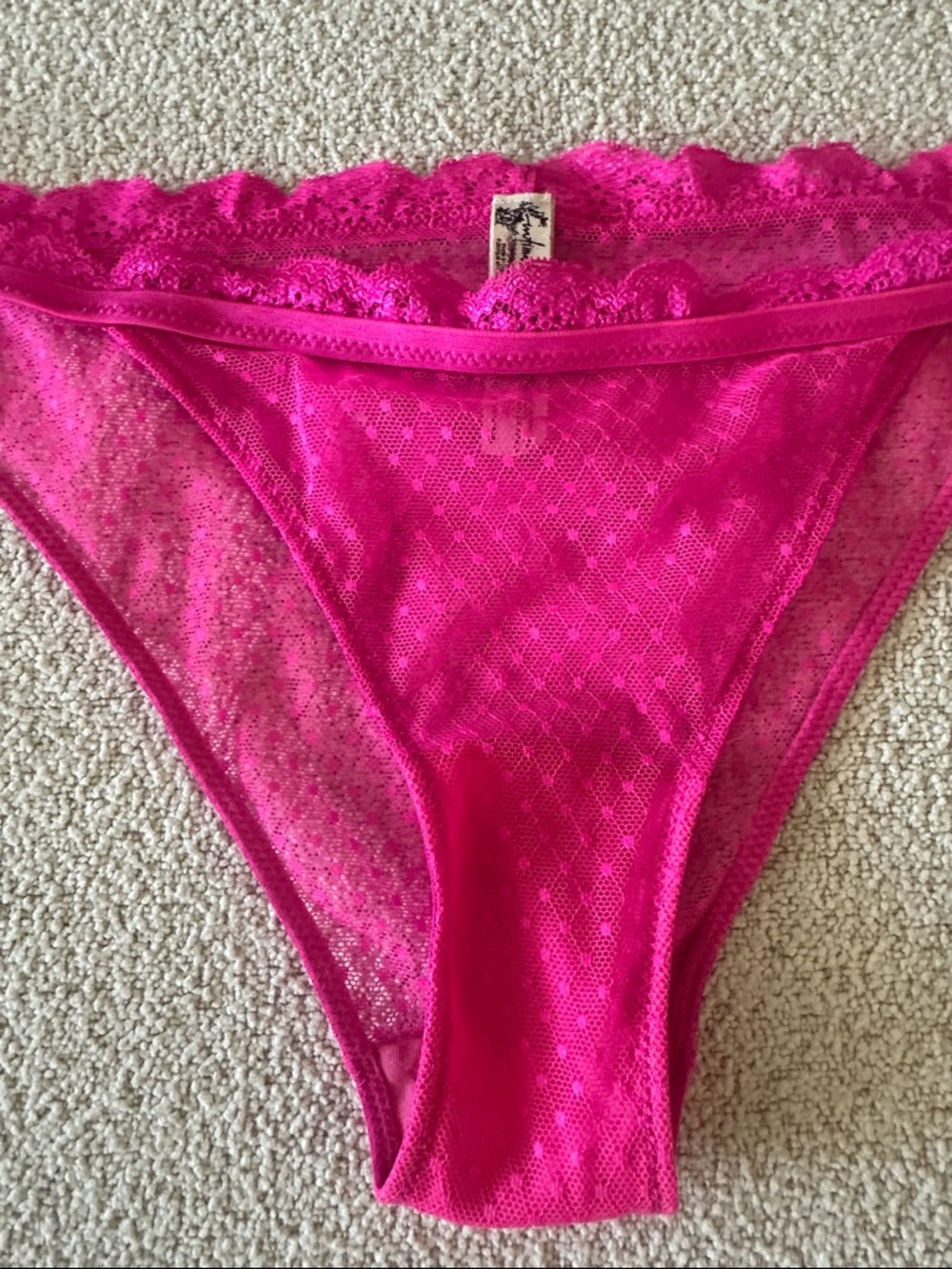 Intimately by Free People Lace Bikini Briefs in Hot Pink. Size M. New no tags.